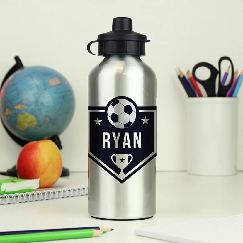 - Teething and chewing toys for puppies Personalised Football Silver Drinks Bottle (MRK-iD)