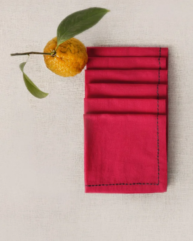 - Automatic temperature adjustment cat bed Verandah Cocktail Napkins (Set of 6) - Fuchsia & Charcoal