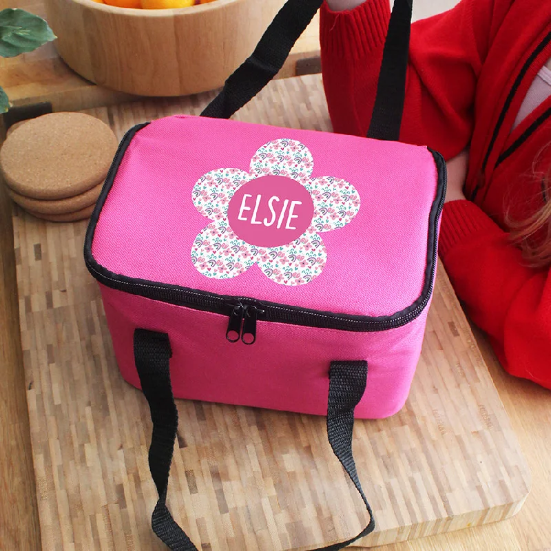 - Cat hair ball removal and hair removal cream Personalised Flower Pink Lunch Bag (MRK-iD)