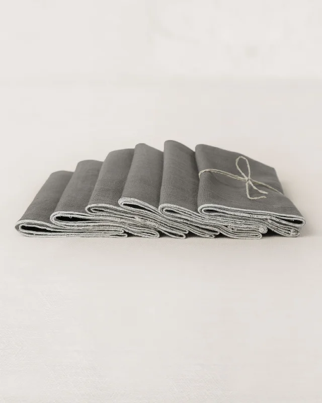 - Smart cat litter box with automatic cleaning Verandah Dinner Napkins (Set of 6) - Grey