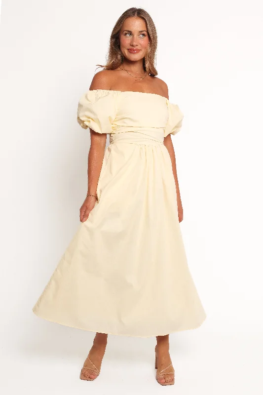 - Hamster silent running wheel to prevent chewing Clo Puff Sleeve Dress - Yellow