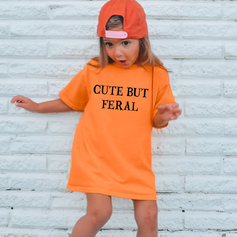 - Car dog seat belt Cute But Feral Halloween Kids Tee