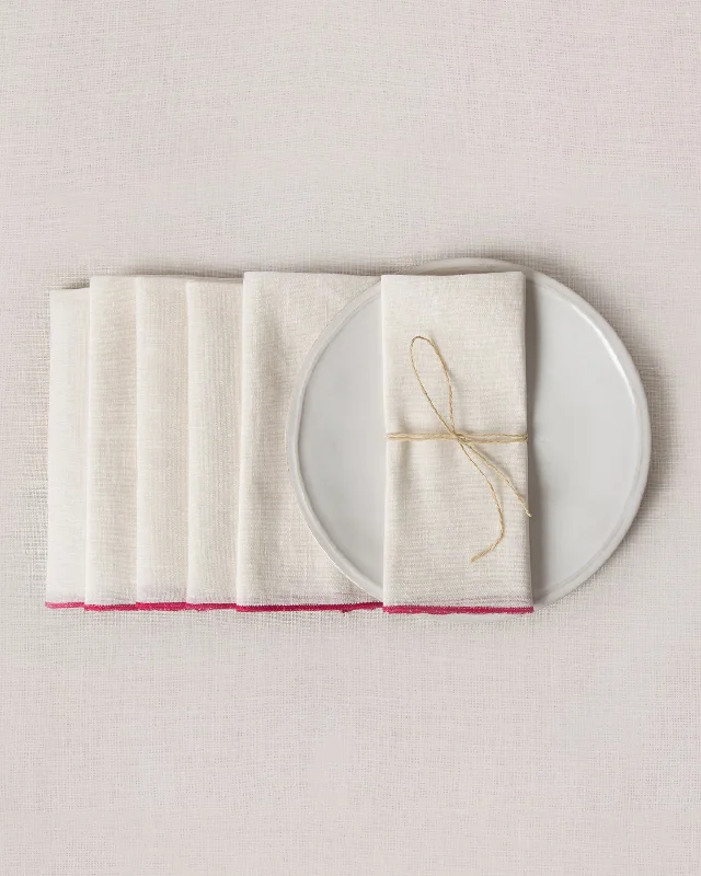 - Pet monitor with camera Verandah Dinner Napkins (Set of 6) - Ivory