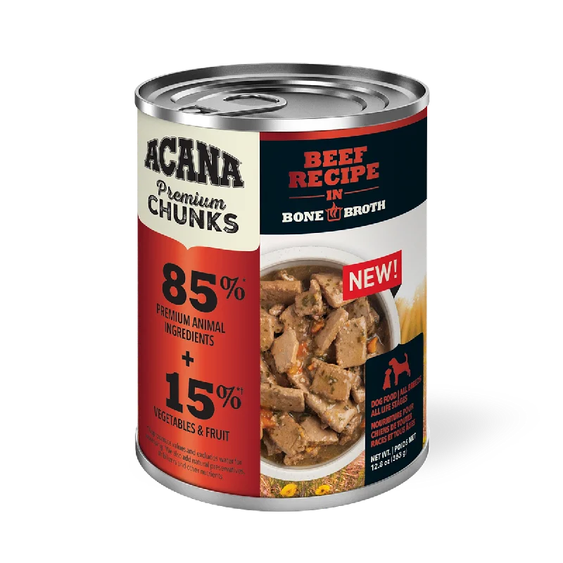 Acana Premium Chunks Beef Recipe in Bone Broth Canned Dog Food