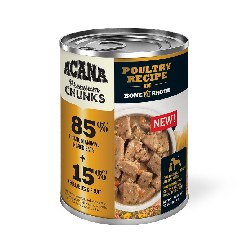 Acana Premium Chunks Poultry Recipe in Bone Broth Canned Dog Food