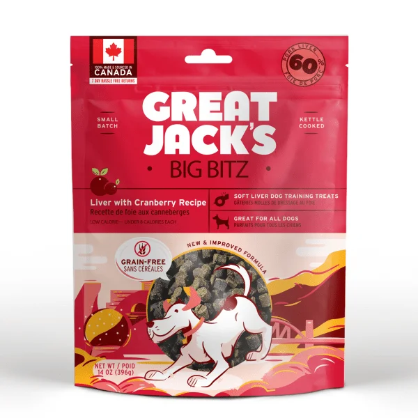 Big BItz Liver with Cranberry Recipe Dog Treats 396 gm - Great Jacks