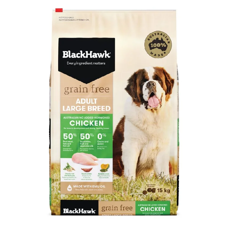 Black Hawk Grain Free Chicken for Large Breed Dog 15Kg