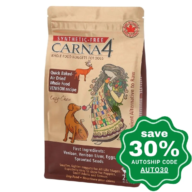 Carna4 - Dry Food for Small Breed Dogs - Grain Free Air-Dried Venison Recipe - 10LB