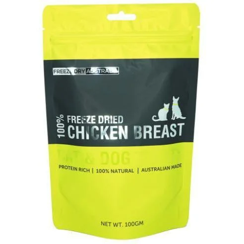 Freeze Dry Australia Chicken Breast Chunk Natural Treats for Cats and Dogs 100g