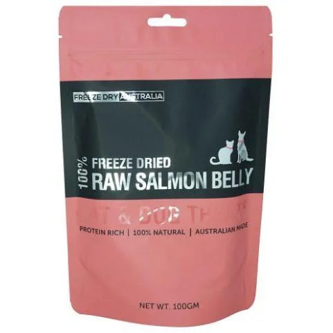 Freeze Dry Australia Raw Salmon Bellies Natural Treats for Cats and Dogs 100g