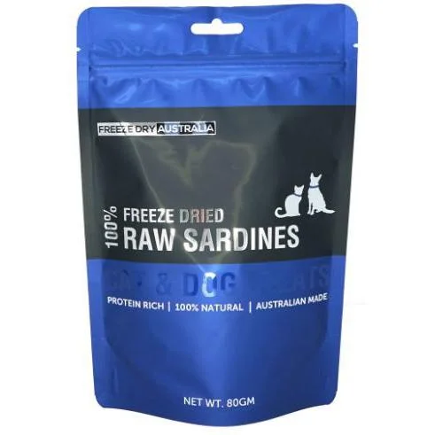 Freeze Dry Australia Raw Sardines Natural Treats for Cats and Dogs 80g