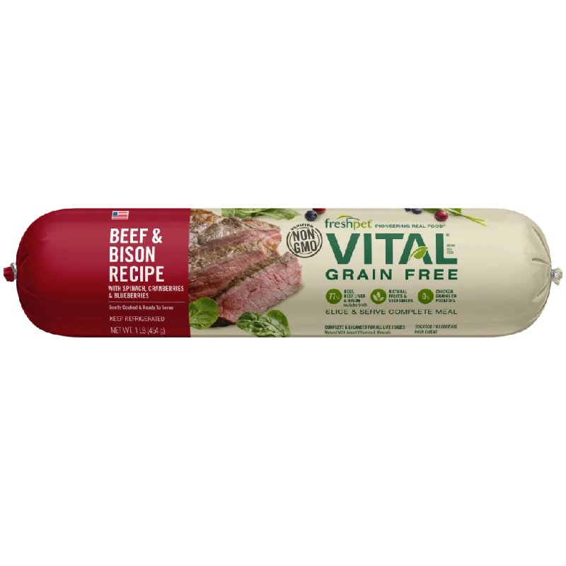 Fresh Pet Vital Grain Free Beef & Bision Recipe Fresh Dog Food Roll