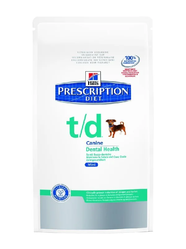 Hills Prescription Diet t/d Canine Mini Dry Dog Food 3 Kilogram