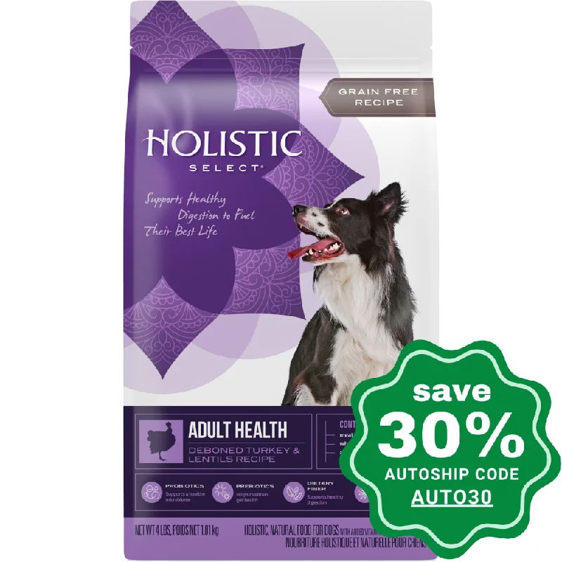 Holistic Select - Dry Dog Food Grain-Free Adult Health - Deboned Turkey & Lentils Recipe - 24LB