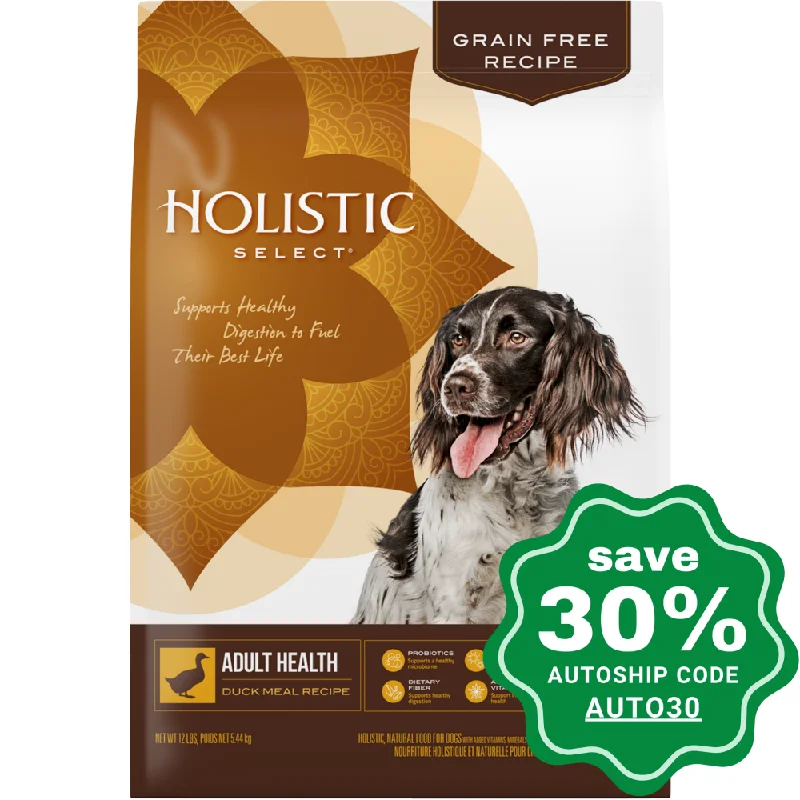 Holistic Select - Dry Dog Food Grain-Free Adult Health - Duck Meal Recipe - 24LB