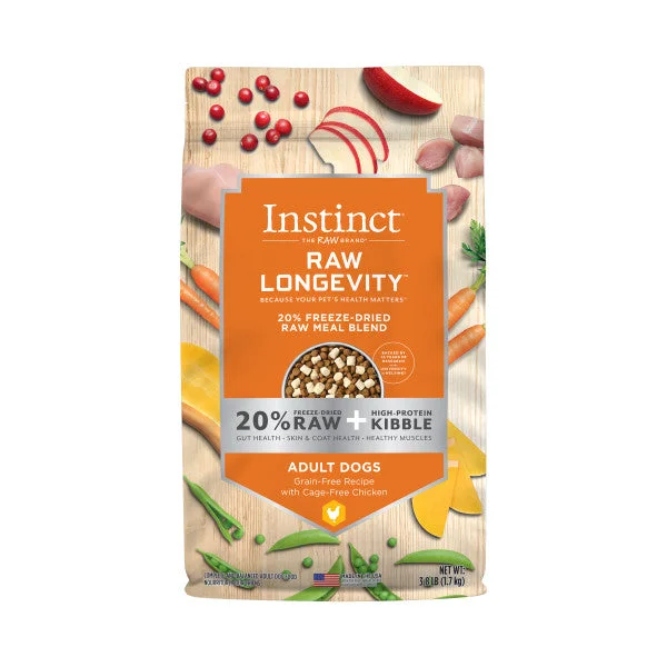 Instinct Longevity Adult 20% Freeze Dried Raw Meal Blend Cage-Free Chicken Recipe Dog Food