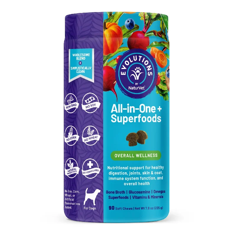 NaturVet Evolutions All-in-One + Superfoods Wellness Soft Chews for Dogs