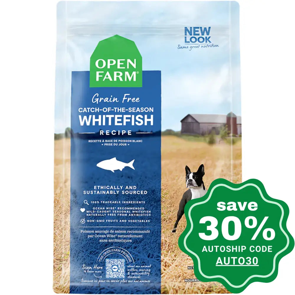 Open Farm - Dry Food for Dogs - Grain Free Catch-of-the-Season Whitefish & Green Lentil Recipe - 22LB