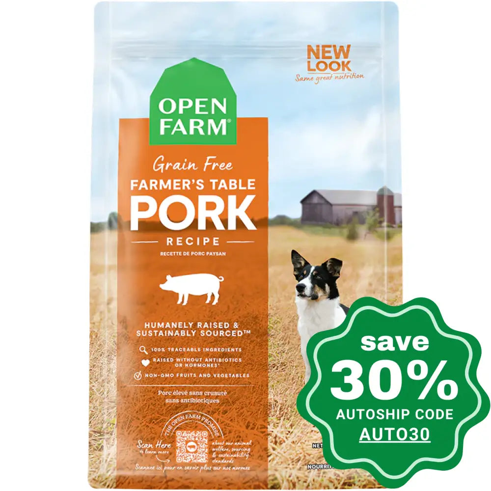 Open Farm - Dry Food for Dogs - Grain Free Farmer's Table Pork & Root Vegetable Recipe - 22LB