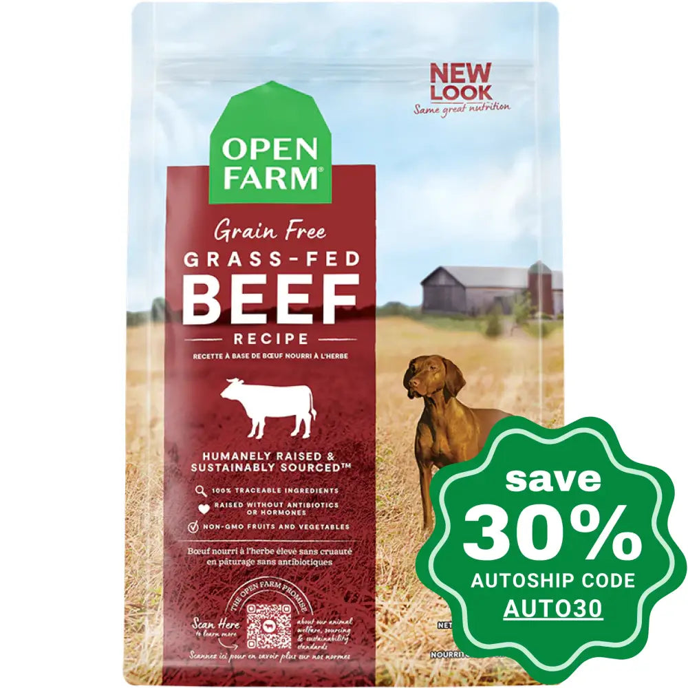 Open Farm - Dry Food for Dogs - Grain Free Grass-Fed Beef Recipe - 11LB