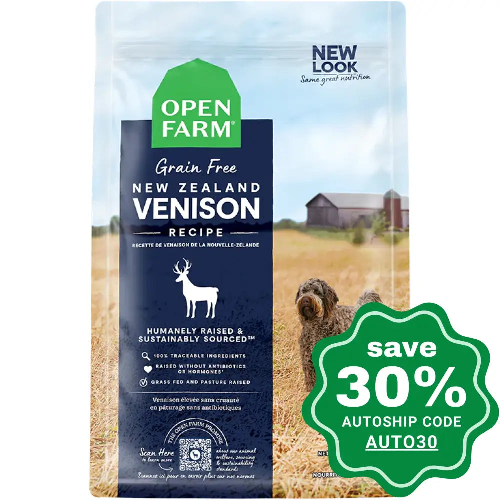 Open Farm - Dry Food for Dogs - Grain Free New Zealand Venison Recipe - 22LB