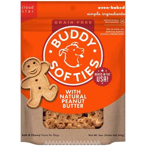 Peanut Butter Grain Free Soft & Chewy Treats 5 oz - Buddy Biscuits