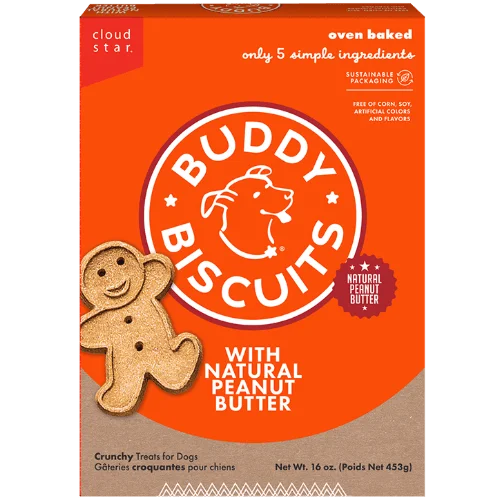 Peanut Butter Healthy Whole Grain Oven Baked Dog Treats - Buddy Biscuits