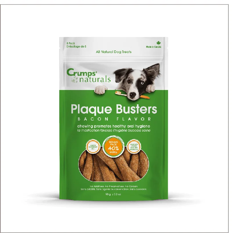 Plaque Busters with Bacon Dog Treats 4.5"  - Crumps' Naturals