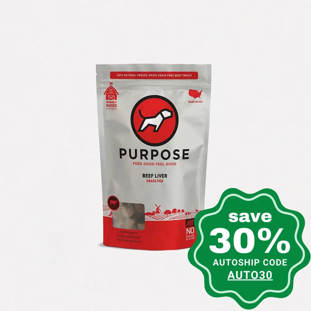 Purpose - Freeze Dried Dogs & Cats Treats - Single Protein - Beef Liver - 3OZ