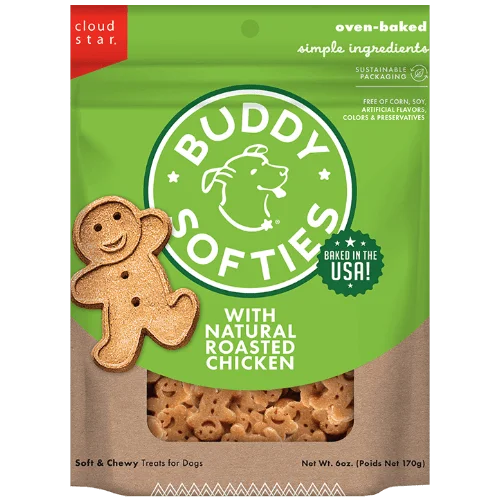 Roasted Chicken Healthy Whole Grain Soft & Chewy Treats 6 oz - Buddy Biscuits