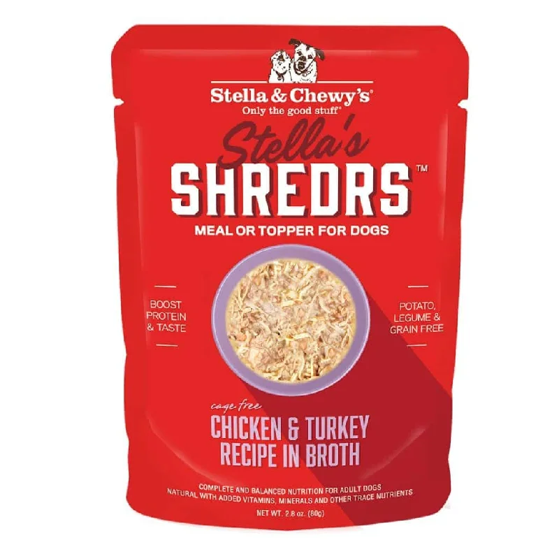 Stella & Chewy's Shredrs Chicken & Turkey in Broth Topper for Dogs