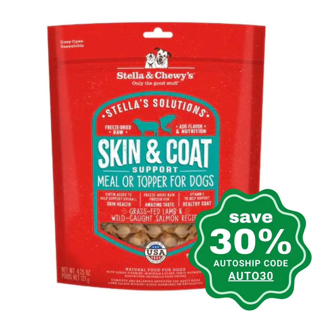 Stella & Chewy's - Stella's Solution - Skin & Coat Boost Grass-Fed Lamb & Wild-Caught Salmon - Dinner Morsels For Dogs - 4.25OZ