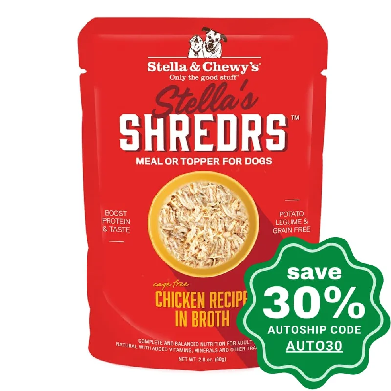 Stella & Chewy's - Wet Food For Dogs - Stella's Shredrs - Chicken Recipe in Broth - 2.8OZ (Min. 24 pouches)