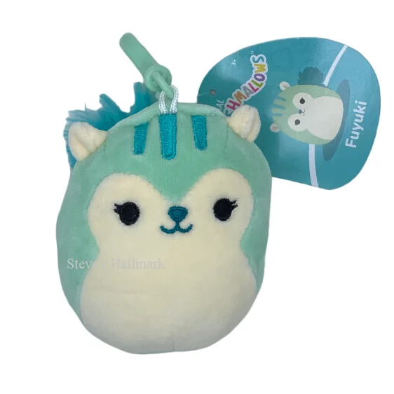 Squishmallow Fuyuki the Green Squirrel 3.5" Clip Stuffed Plush by Kelly Toy