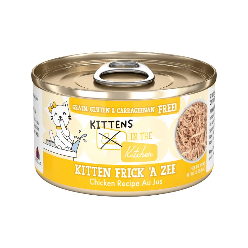 Canned Cat Food - KITTENS in the Kitchen - Kitten Frick 'A Zee - Chicken Recipe Au Jus - 3 oz