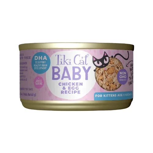 Canned Cat Food - BABY - Whole Foods with Chicken & Egg Recipe For Kittens - 2.4 oz