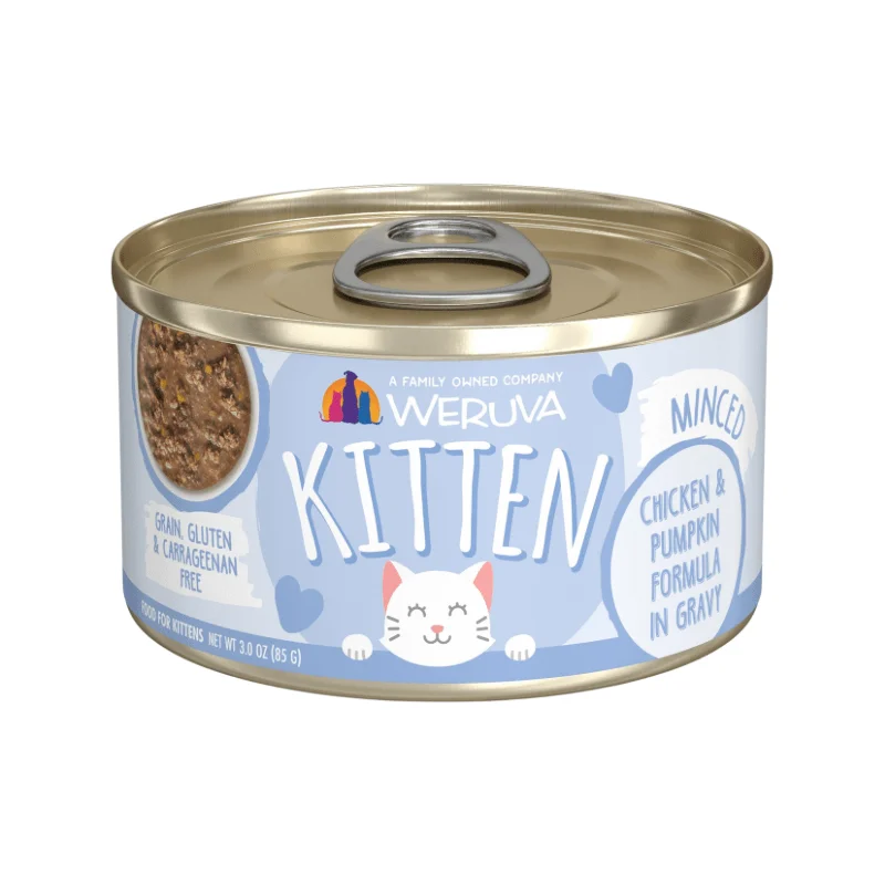 Canned Cat Food - KITTEN - Chicken & Pumpkin Formula in Gravy - 3 oz