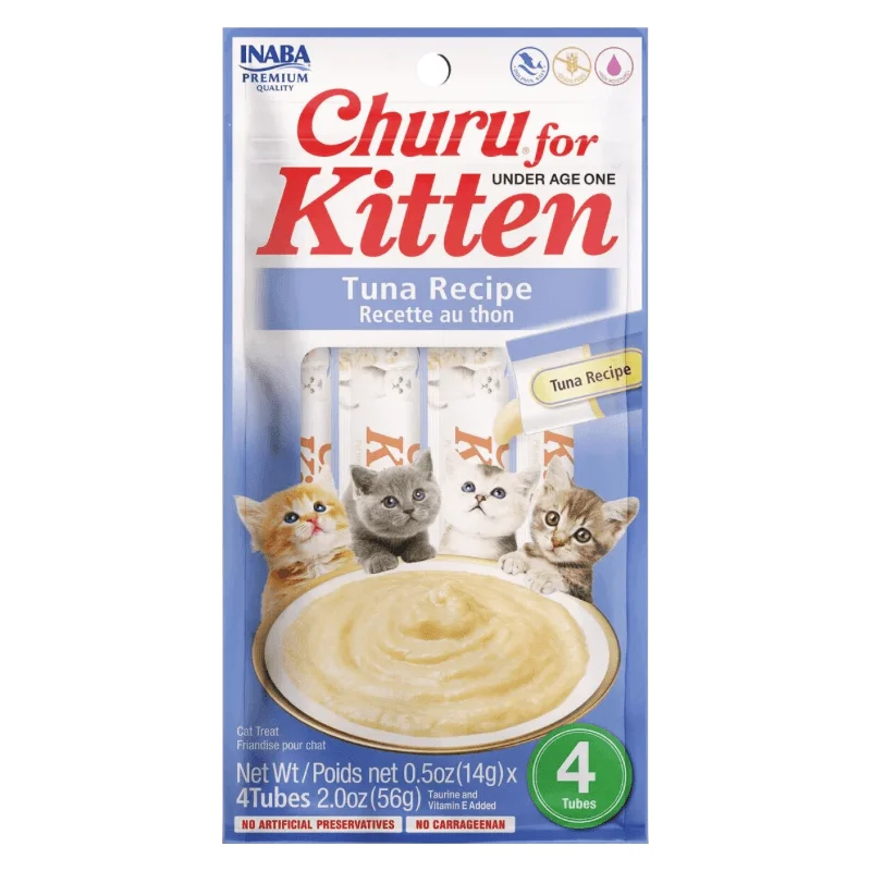 Creamy Cat Treat - CHURU FOR KITTEN - Tuna Recipe - 0.5 oz tube, 4 ct