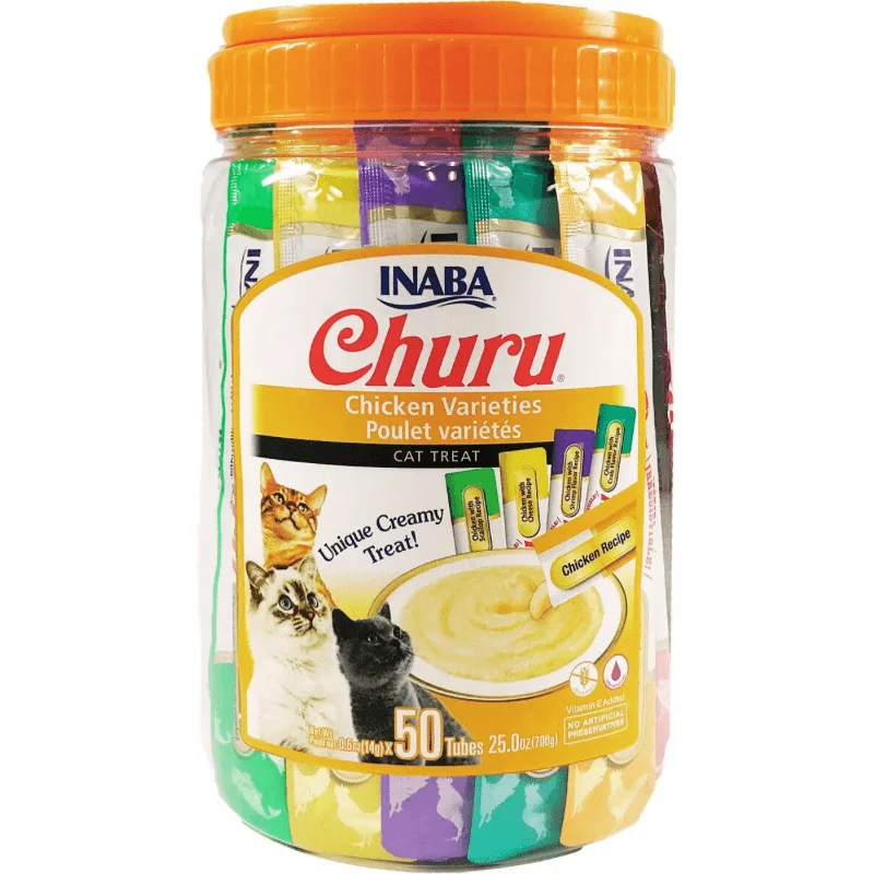 Creamy Cat Treat - CHURU - 50 ct Chicken Variety Jar