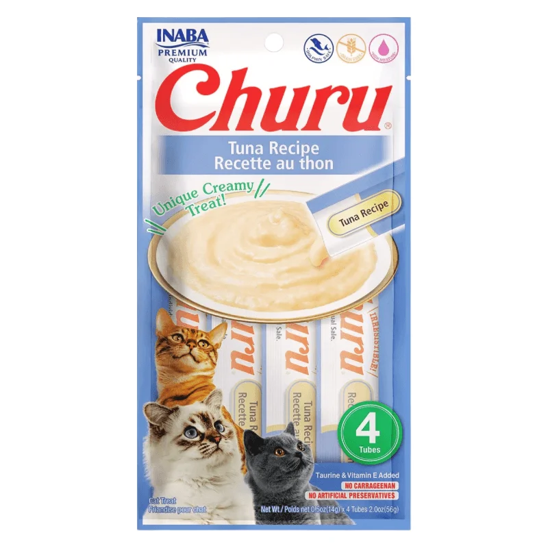 Creamy Cat Treat - CHURU - Tuna Recipe - 0.5 oz tube, 4 ct