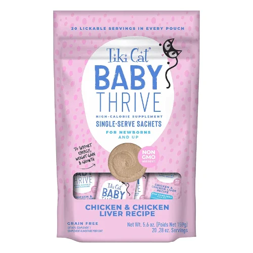 High Calorie Supplement For Kittens - BABY THRIVE - Chicken & Chicken Liver Recipe - 0.28 oz sachet, pack of 20