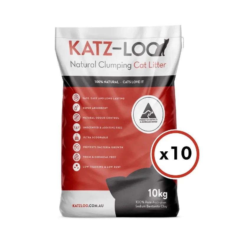 Katz-Loo Natural Clumping Cat Litter 100kg (10 Bags)