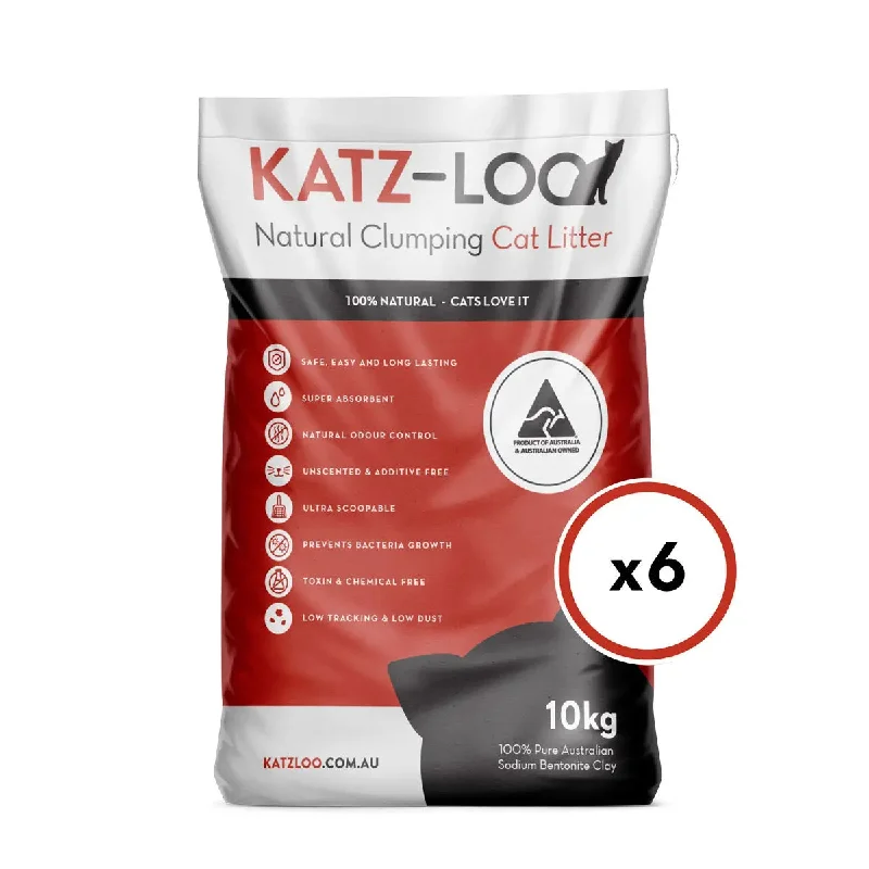 Katz-Loo Natural Clumping Cat Litter 60kg (6 Bags)