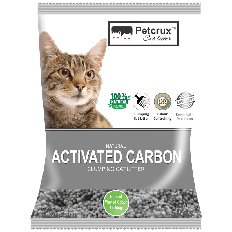 PetCrux Exclusive Scoopable Unscented Natural Activated Carbon Cat Litter