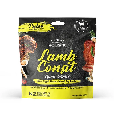 Absolute Holistic Dog Air-Dried Treats Lamb Confit 100g