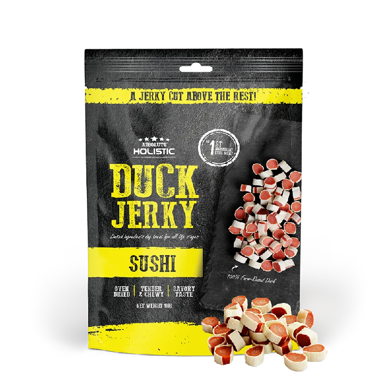 Absolute Holistic Dog Treats Duck Jerky Sushi 100g