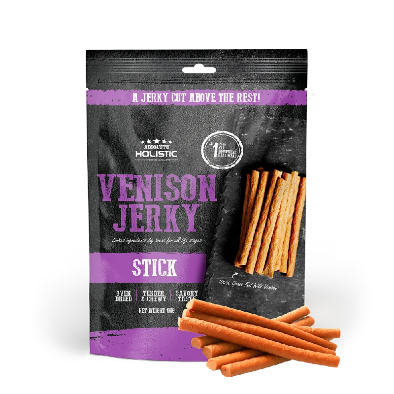 Absolute Holistic Dog Treats Venison Jerky Stick 100g