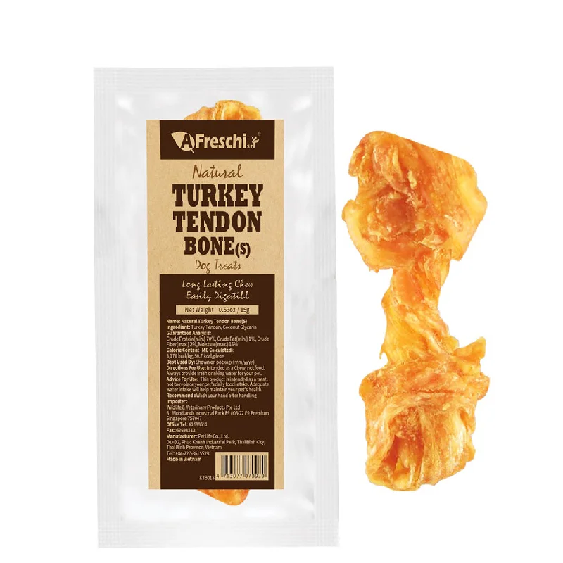 AFreschi Dog Treats Natural Turkey Tendon Bone S 15g