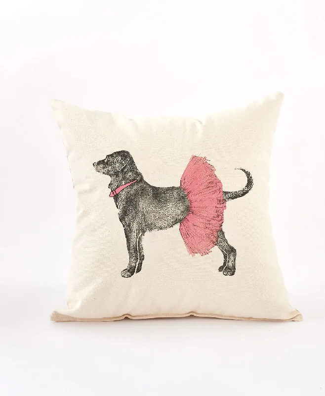 Black Dog Tutu Dog Pillow 12x20