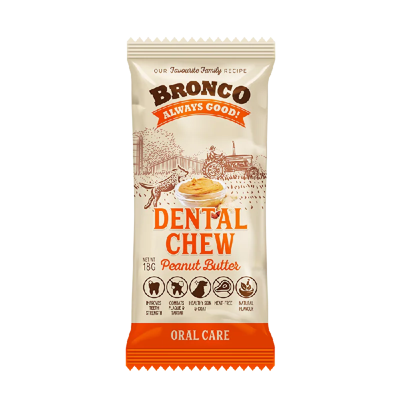 Bronco Dog Dental Chew Peanut Butter 18g